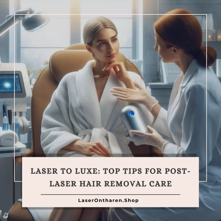 a high-quality, realistic photograph-style image depicting a post-laser skincare treatment in a professional beauty salon. - laser hair removal