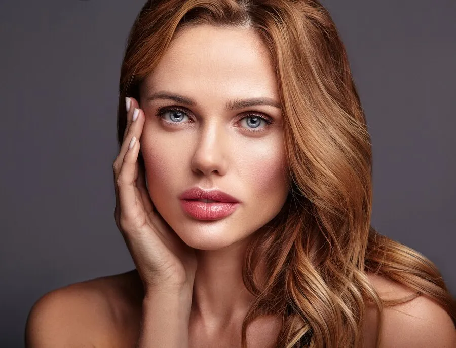 a related image to Laser Treatment - beauty fashion portrait young blond woman model with natural makeup perfect skin posing touching her face 158538 8756